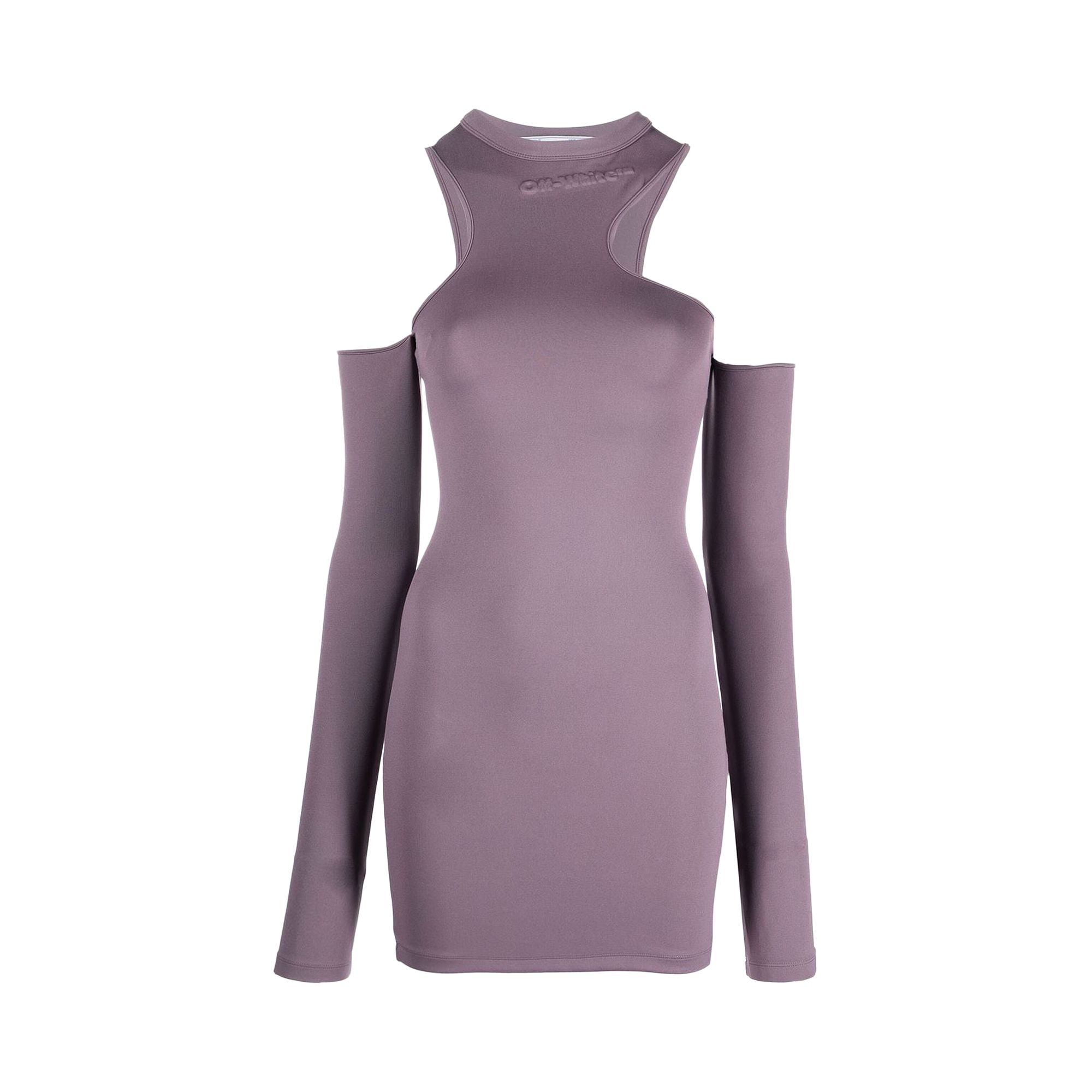 Pre-owned Off-white Sleek Asymmetric Long-sleeve Mini Dress 'violet' | Purple | Women's Size 42