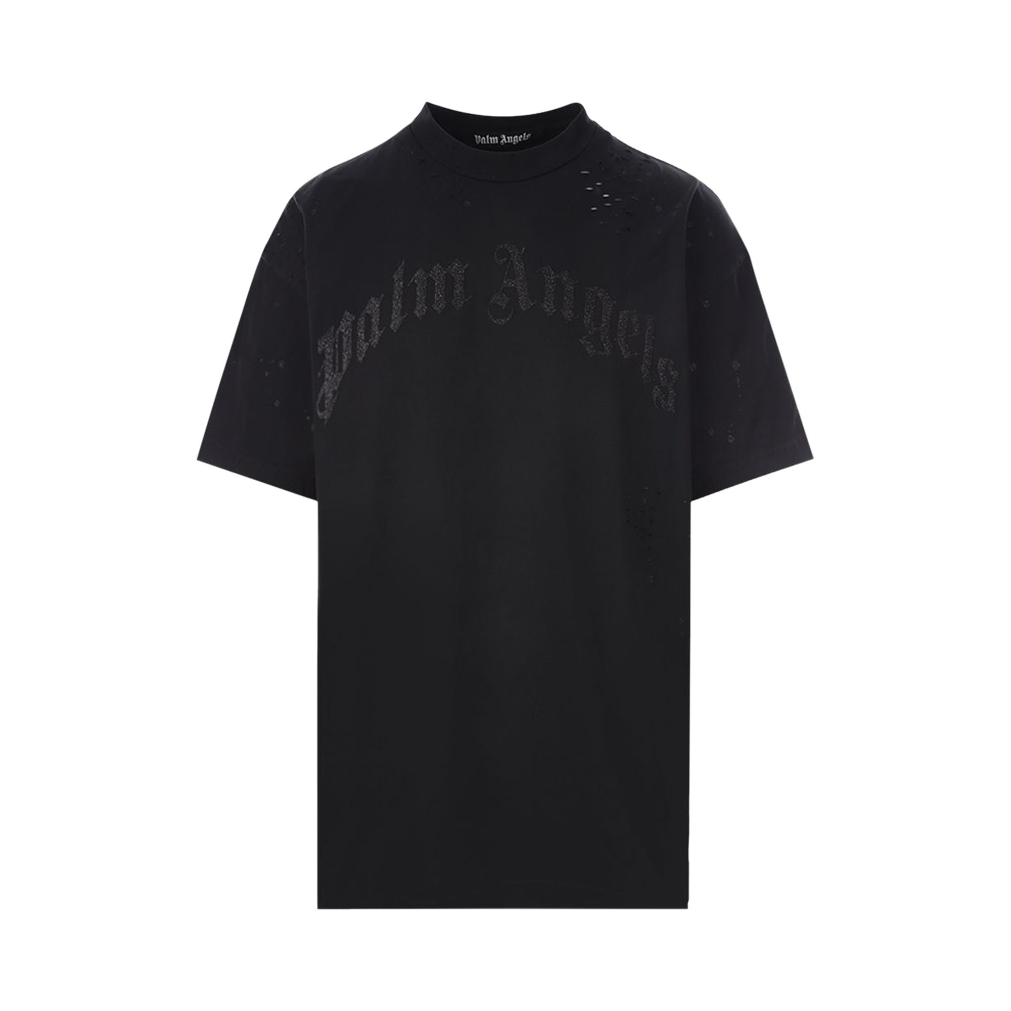 Palm Angels Glittered Logo Classic Tee 'Black' | Men's Size XL