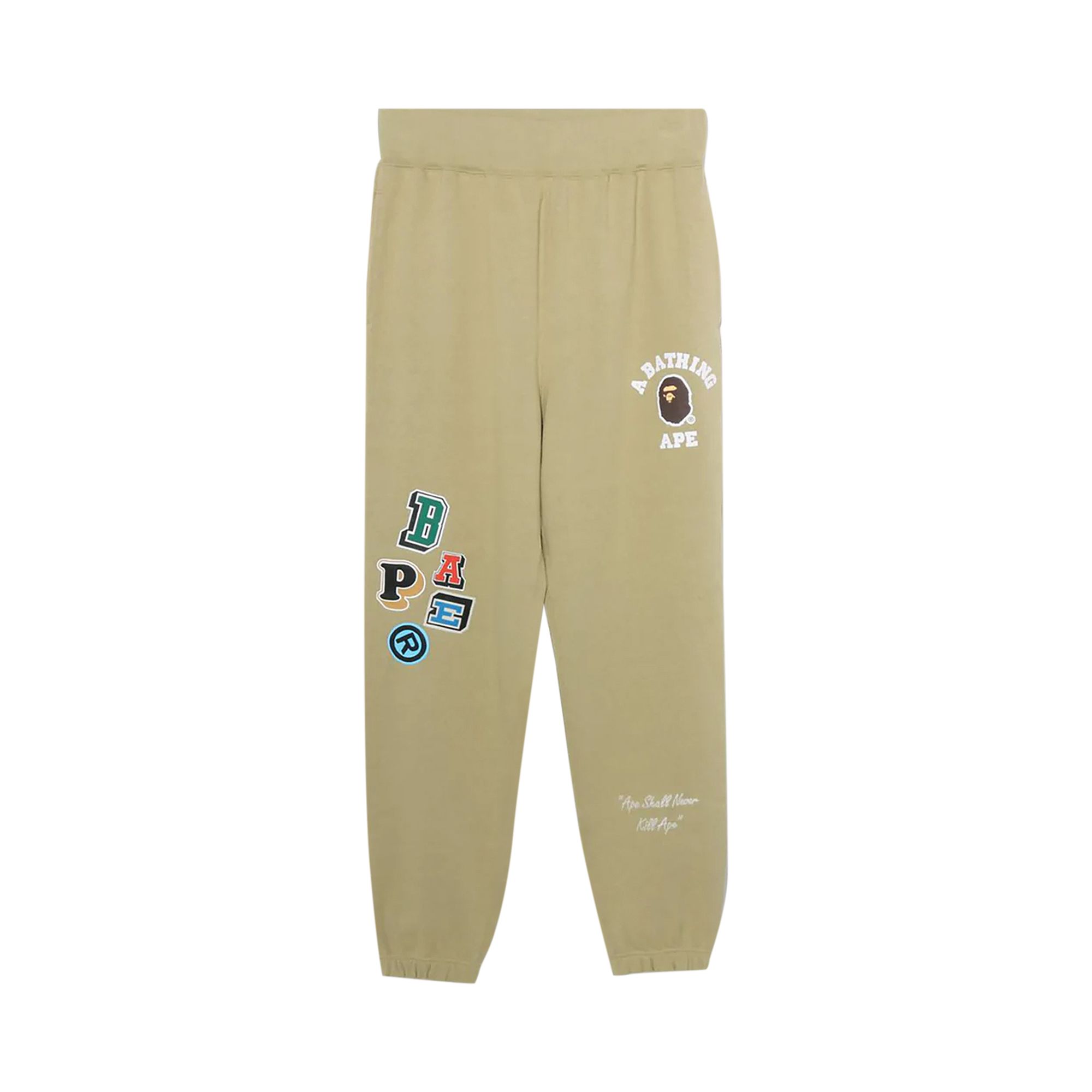 BAPE Multi Fonts Sweat Pants 'Beige' | Cream | Men's Size M