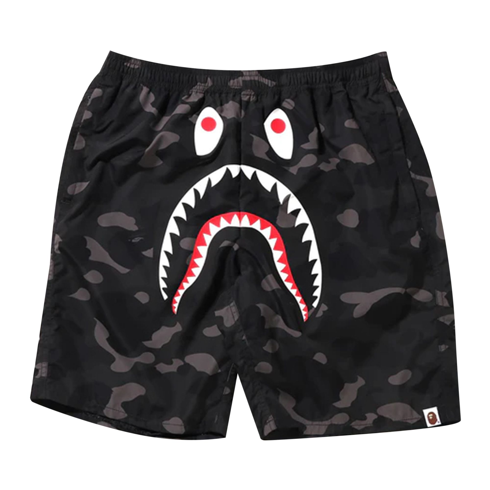 BAPE Color Camo Shark Beach Shorts 'Black' | Men's Size 2XL