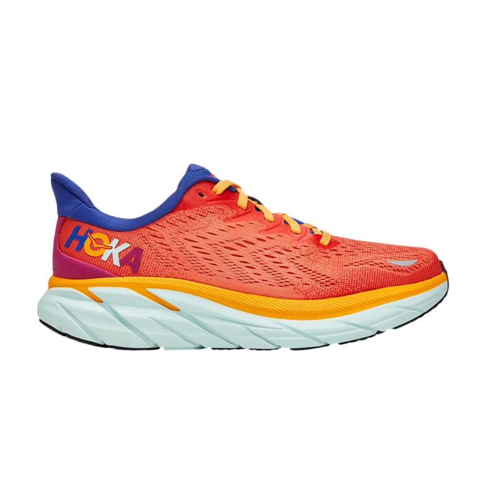 Pre-owned Hoka Wmns Clifton 8 'fiesta Bluing' In Orange
