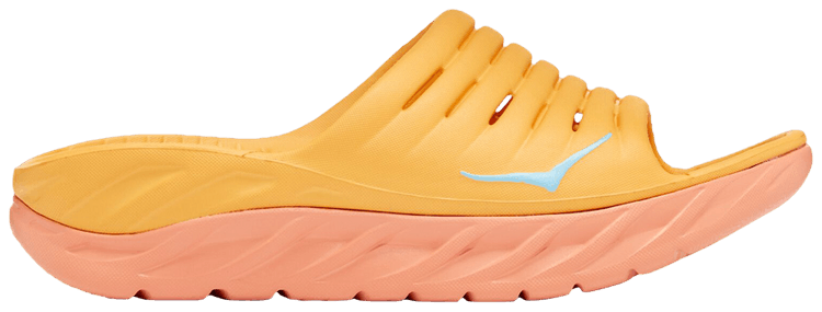 HOKA Ora Recovery Slide Amber Yellow Shell Coral