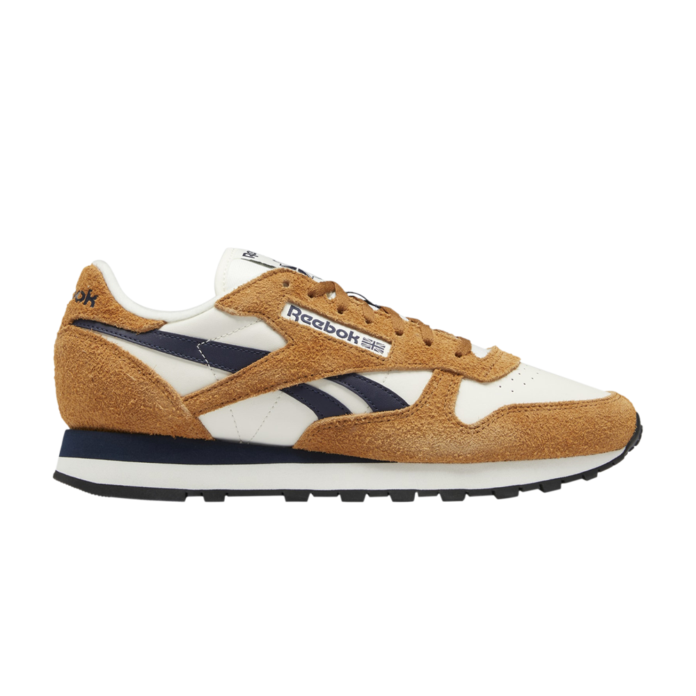 Pre-owned Reebok Classic Leather 'wild Brown Vector Navy' In White