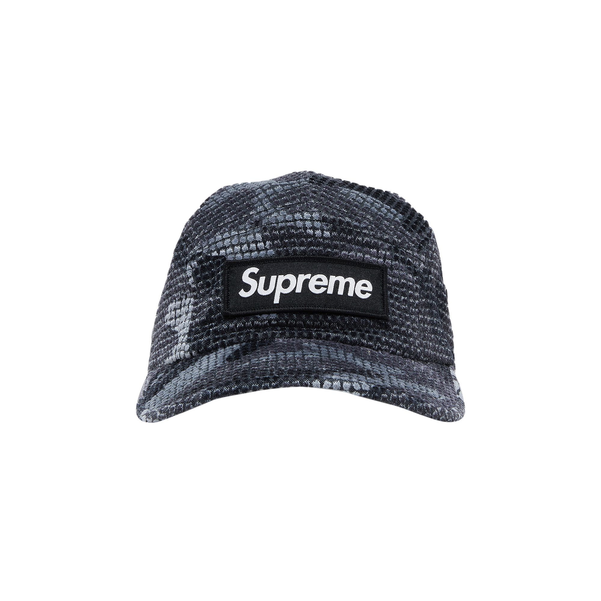 Supreme Camo Grid Velvet Camp Cap 'Black Camo' | Men's Size Onesize
