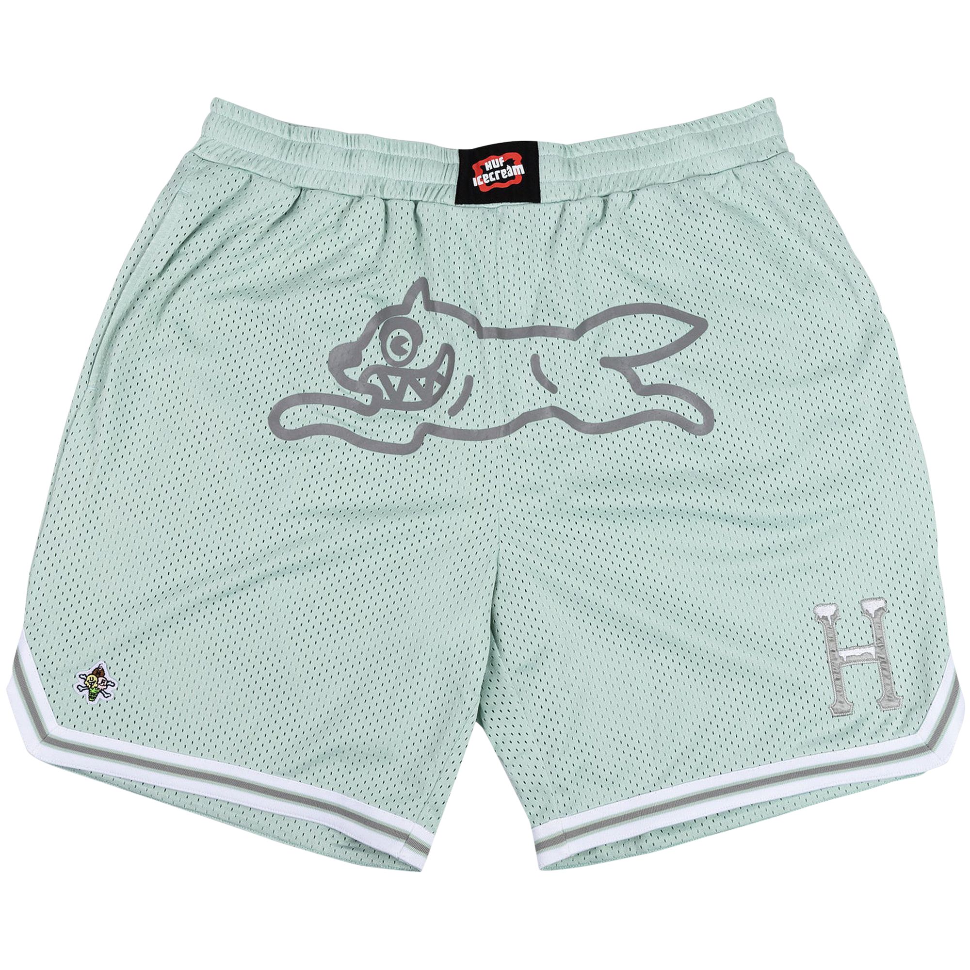 Pre-owned Icecream X Huf Running Dog Basketball Short 'mint' | Green | Men's Size Xxl