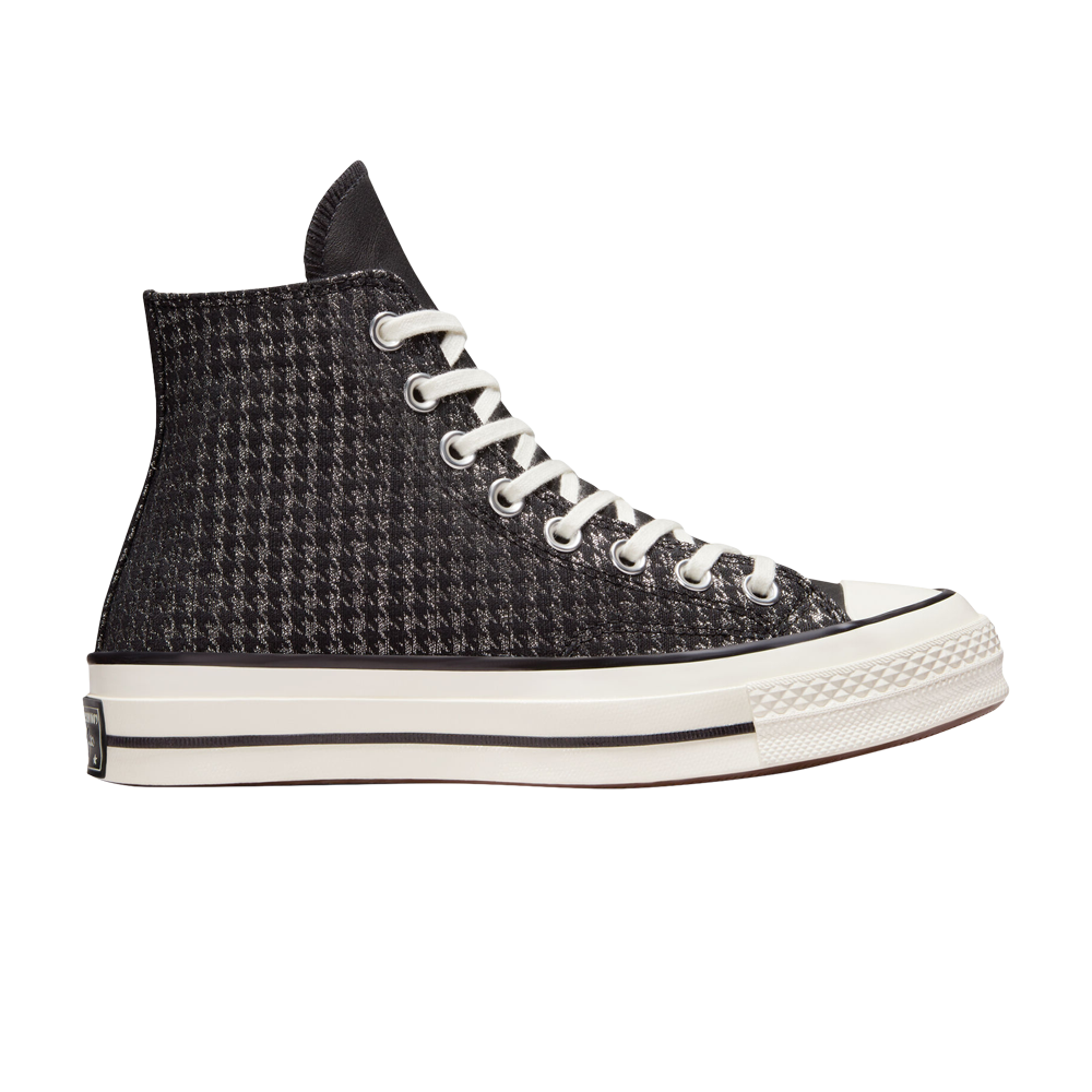 Pre-owned Converse Wmns Chuck 70 High 'houndstooth Shine - Black'