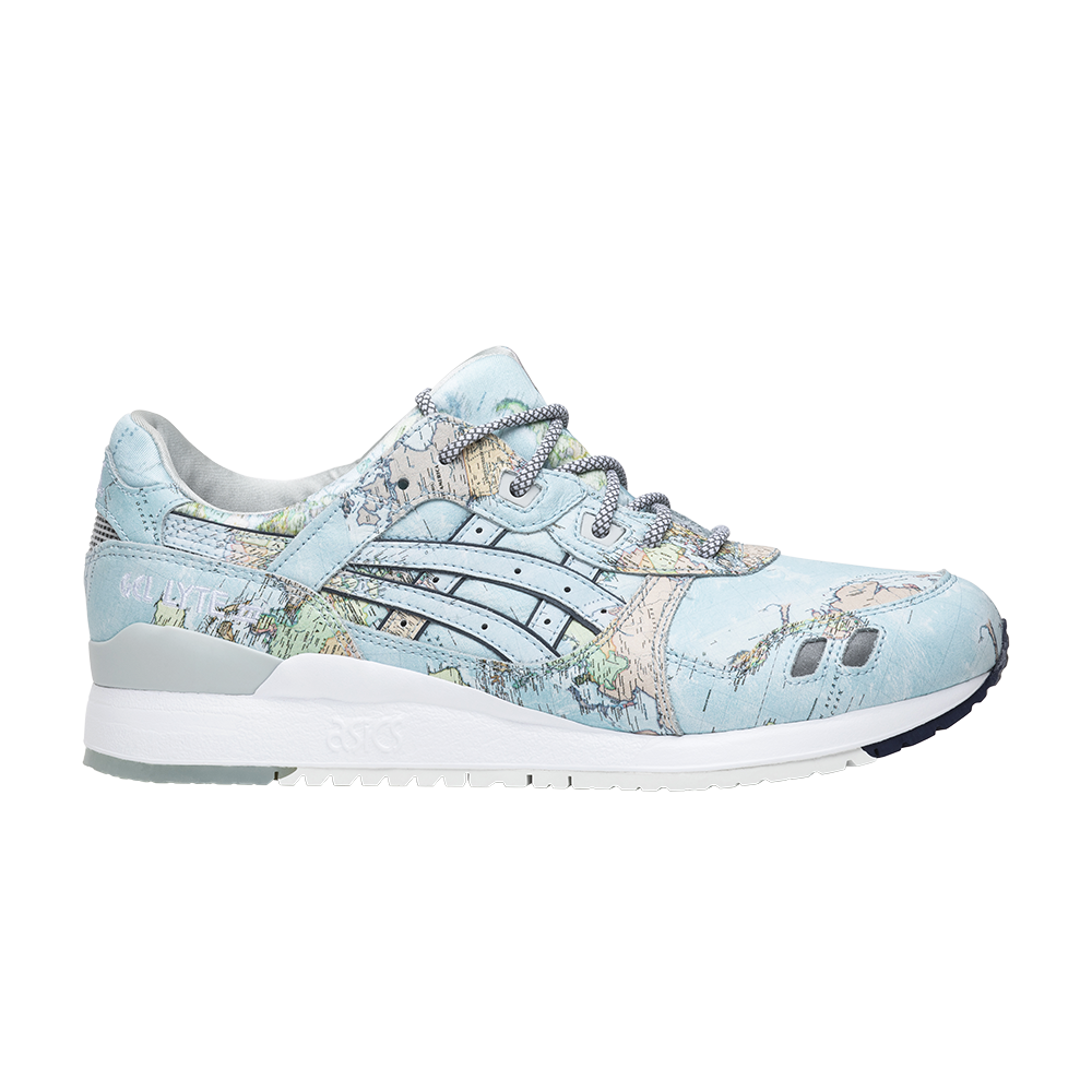Pre-owned Asics Atmos X Gel Lyte 3 'world Map' In Blue