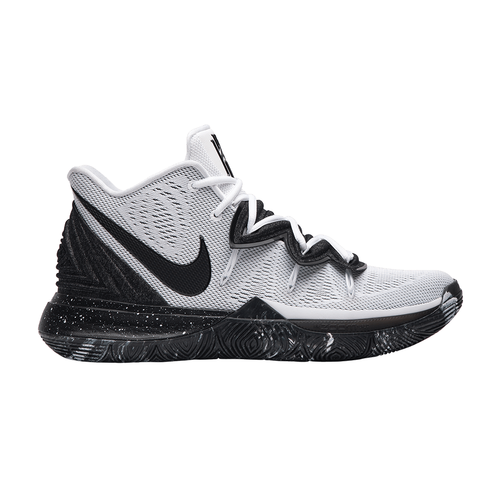 kyrie 5 white black