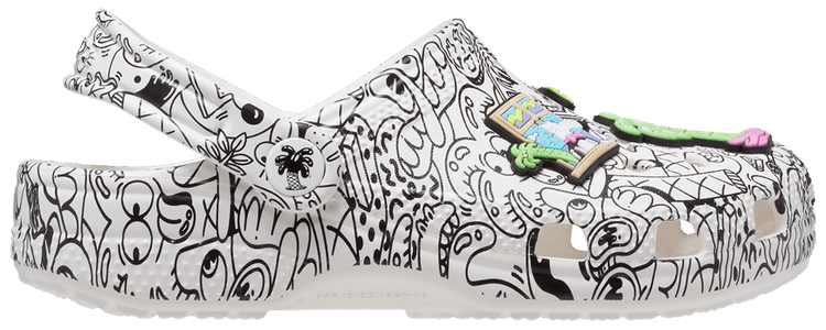 Steven Harrington x Crocs Classic Clog Toddler Quickstrike   White Black