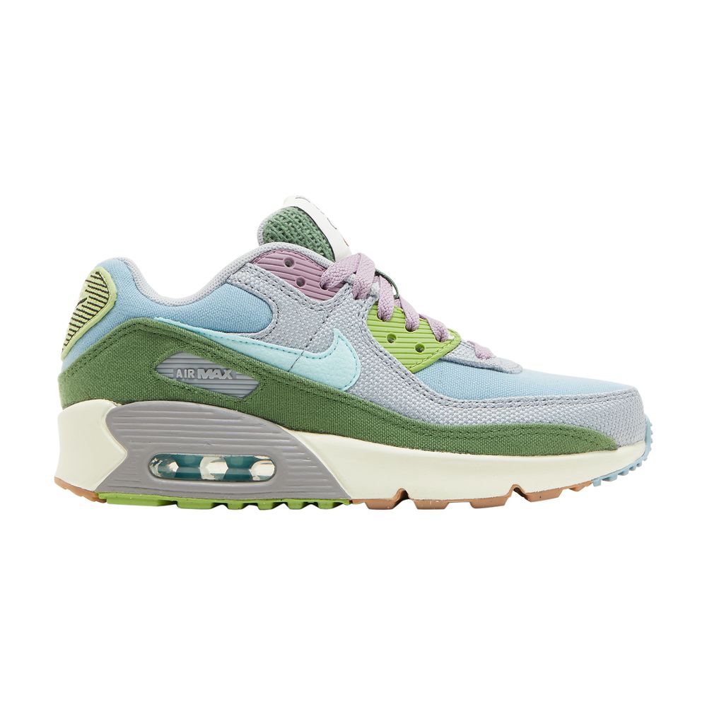 Nike Air Max 90 SE GS 'Sun Club - Worn Blue Treeline' | Multi-Color | Kid's Size 4.5 - DQ4016-400