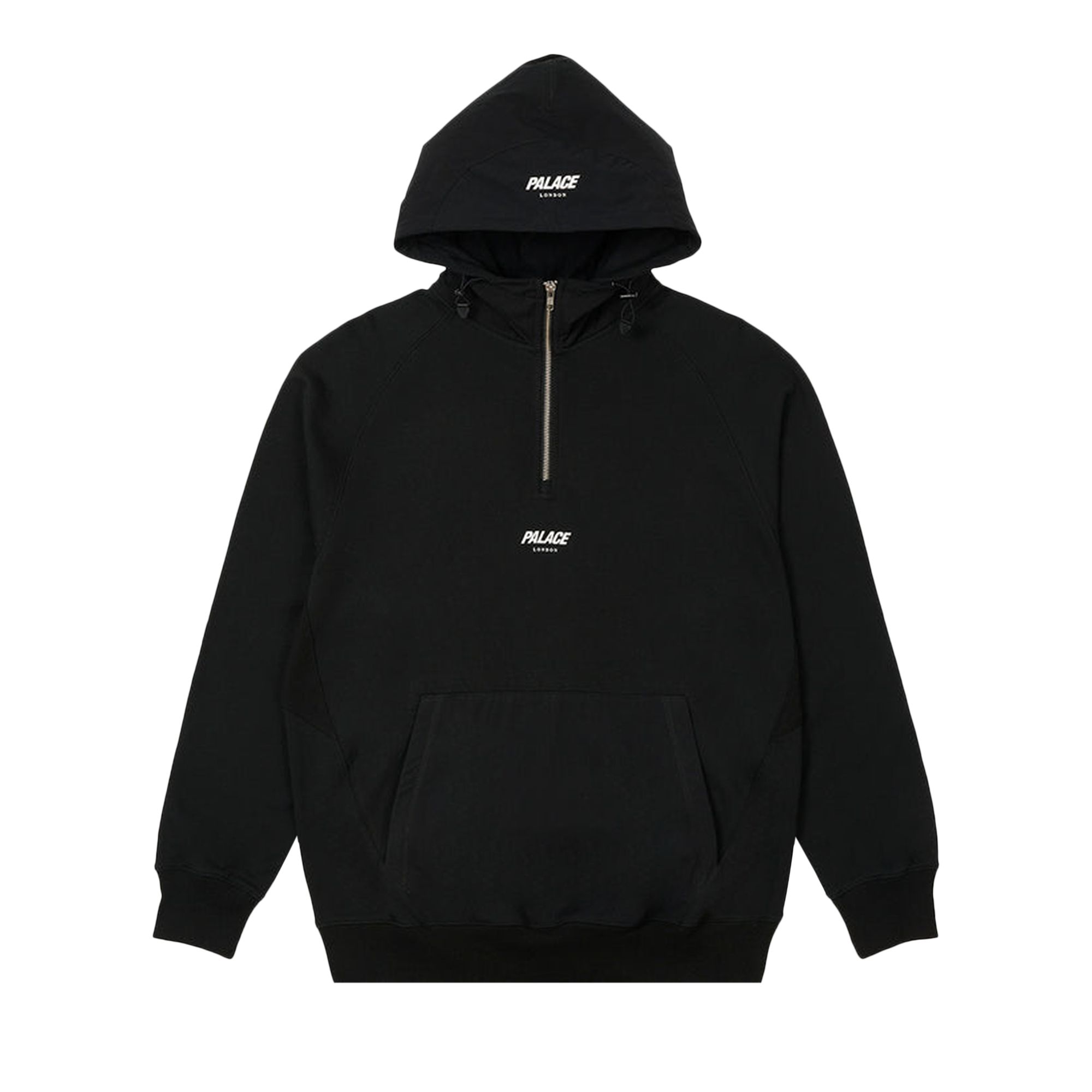Pre-owned Palace 1/4 Zip Cotton Panel 'black'
