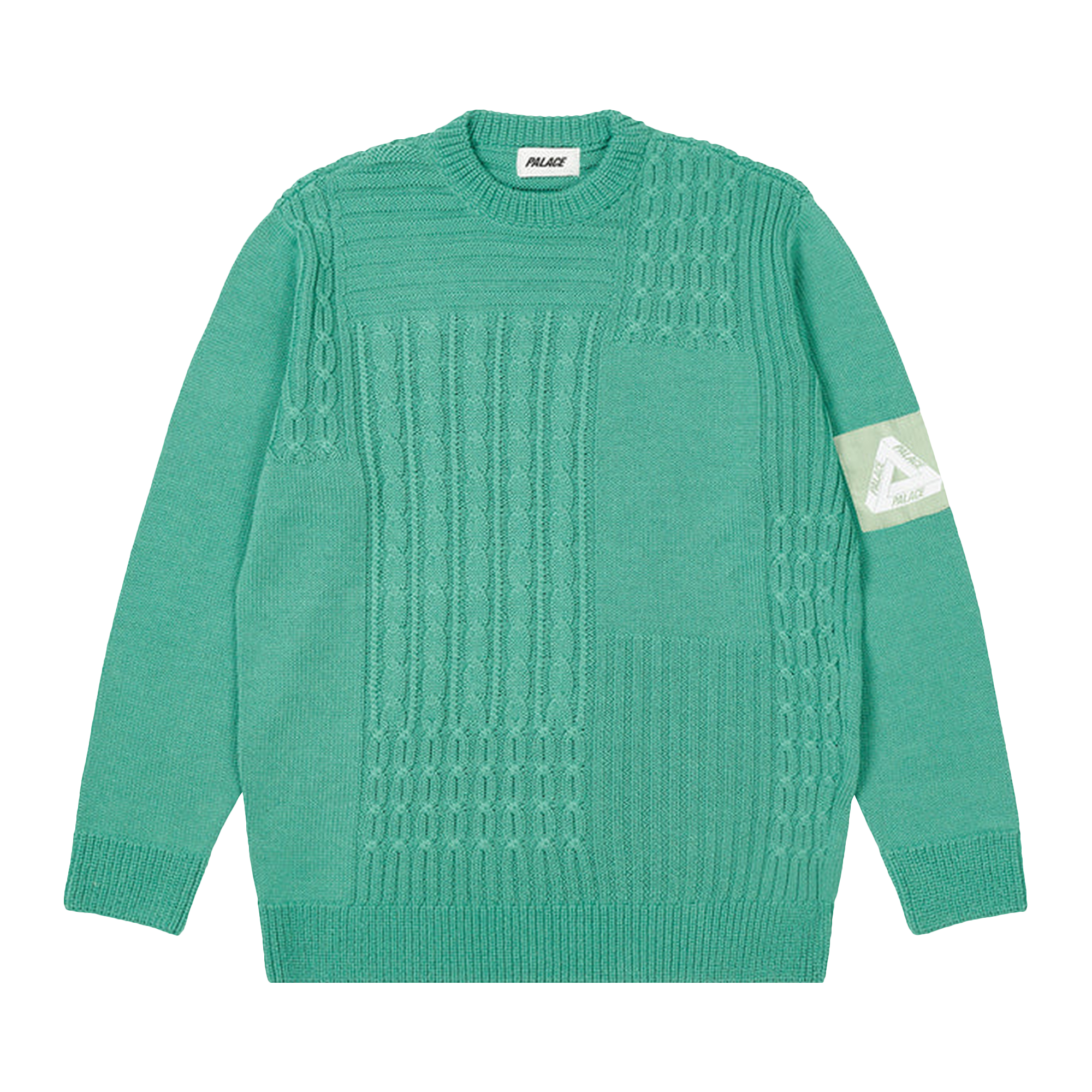 Pre-owned Palace Cable Patchwork Knit 'mint' In Green