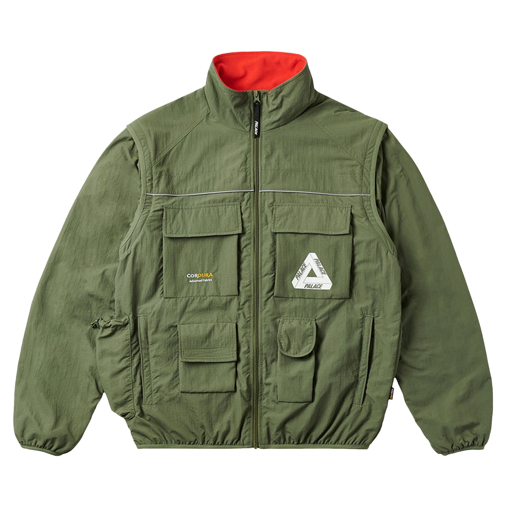 Pre-owned Palace Cordura Rs Zip Off Jacket 'olive' In Green