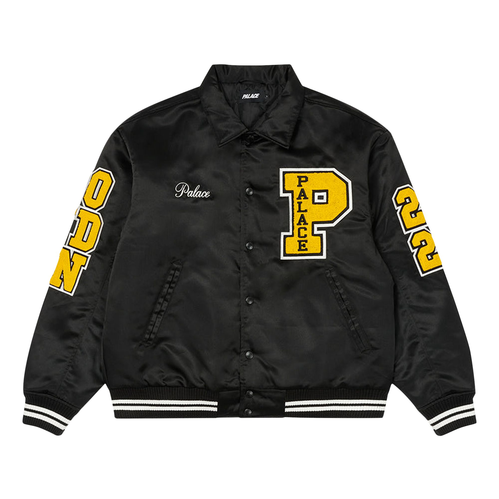 Pre-owned Palace Satin Varsity Jacket 'black'