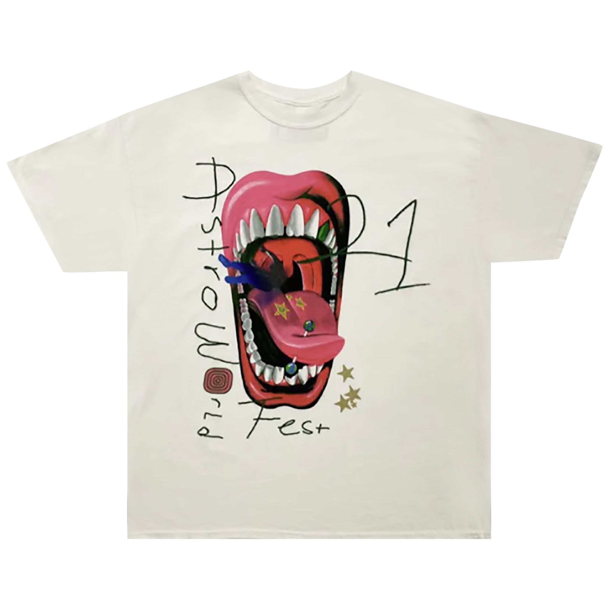 Cactus Jack by Travis Scott Mouth Tee 'White' | Men's Size L
