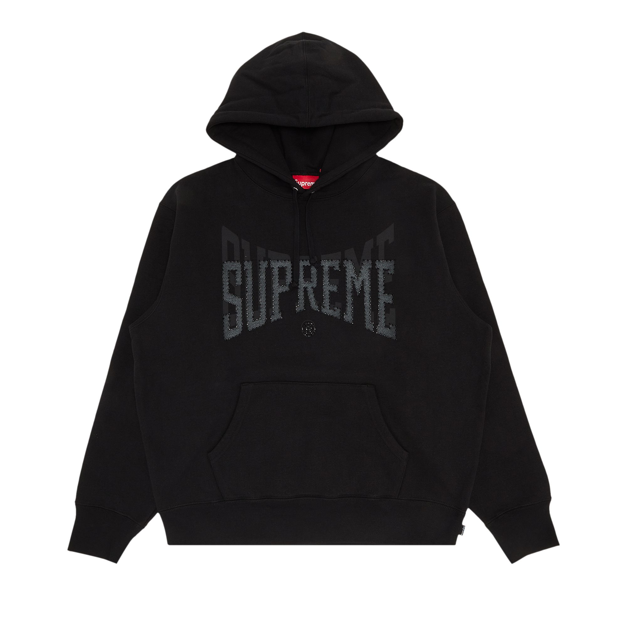Supreme Rhinestone Shadow Hooded Sweatshirt 'Black' | Men's Size XL