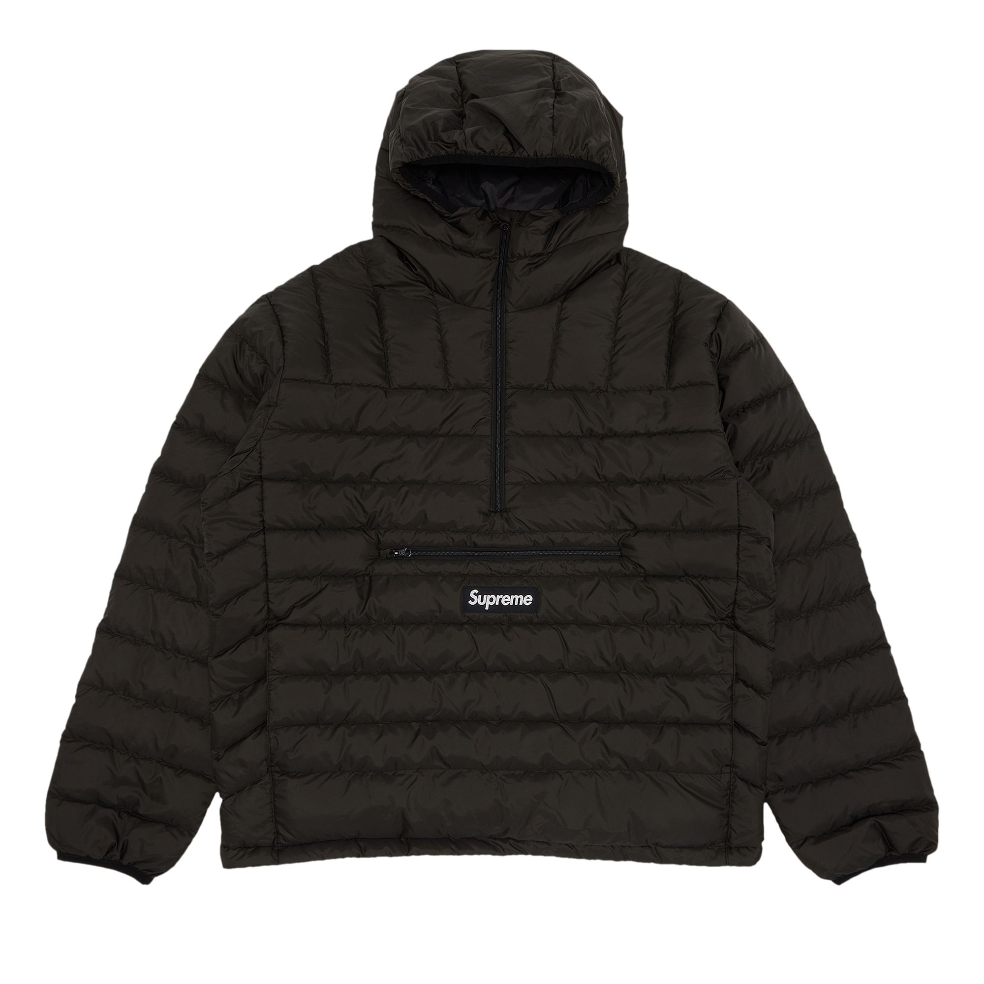 Supreme Micro Down Half Zip Hooded Pullover 'Black' | Men's Size L