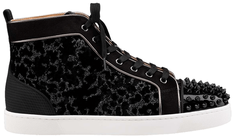 Christian Louboutin Lou Spikes Orlato High Black Dark Gun