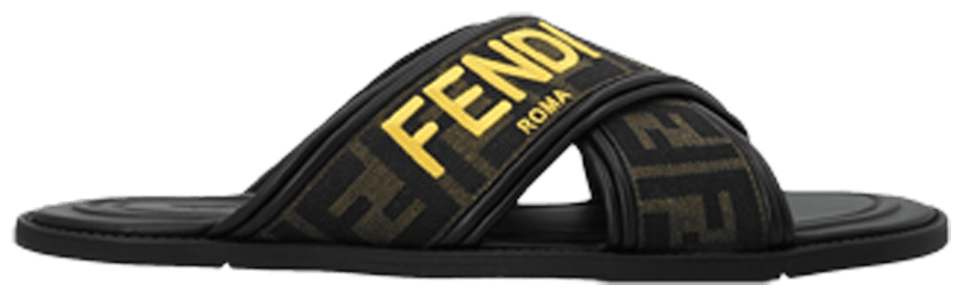 FF Monogram Sunshine 65 Black Fabric Slide
