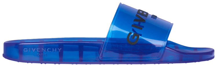 Givenchy Paris Slide Transparent Rubber   Ocean Blue