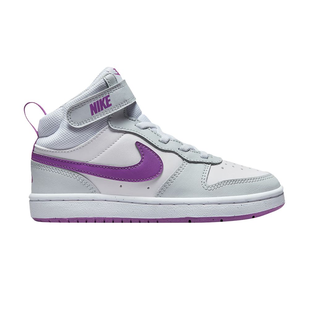 Pre-owned Nike Court Borough Mid 2 Ps 'pure Platinum Vivid Purple' | Grey | Kid's Size 6