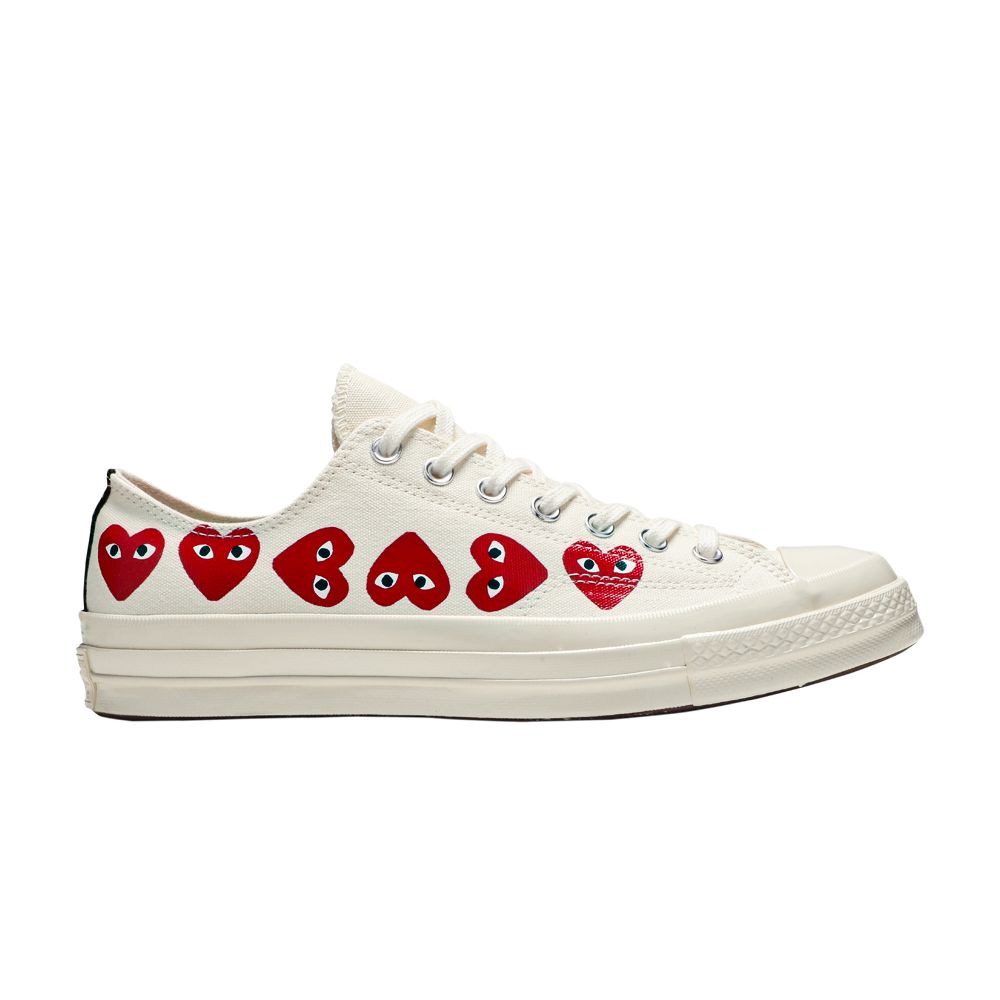 Converse Comme des Garçons Play x Chuck 70 Low Top 'Multi Heart' | White | Men's Size 5.5