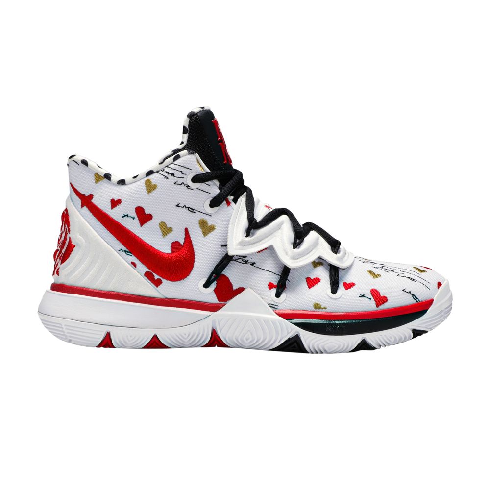 Pre-owned Nike Sneakerroom X Kyrie 5 Gs 'i Love You Mom' | White | Kid's Size 4