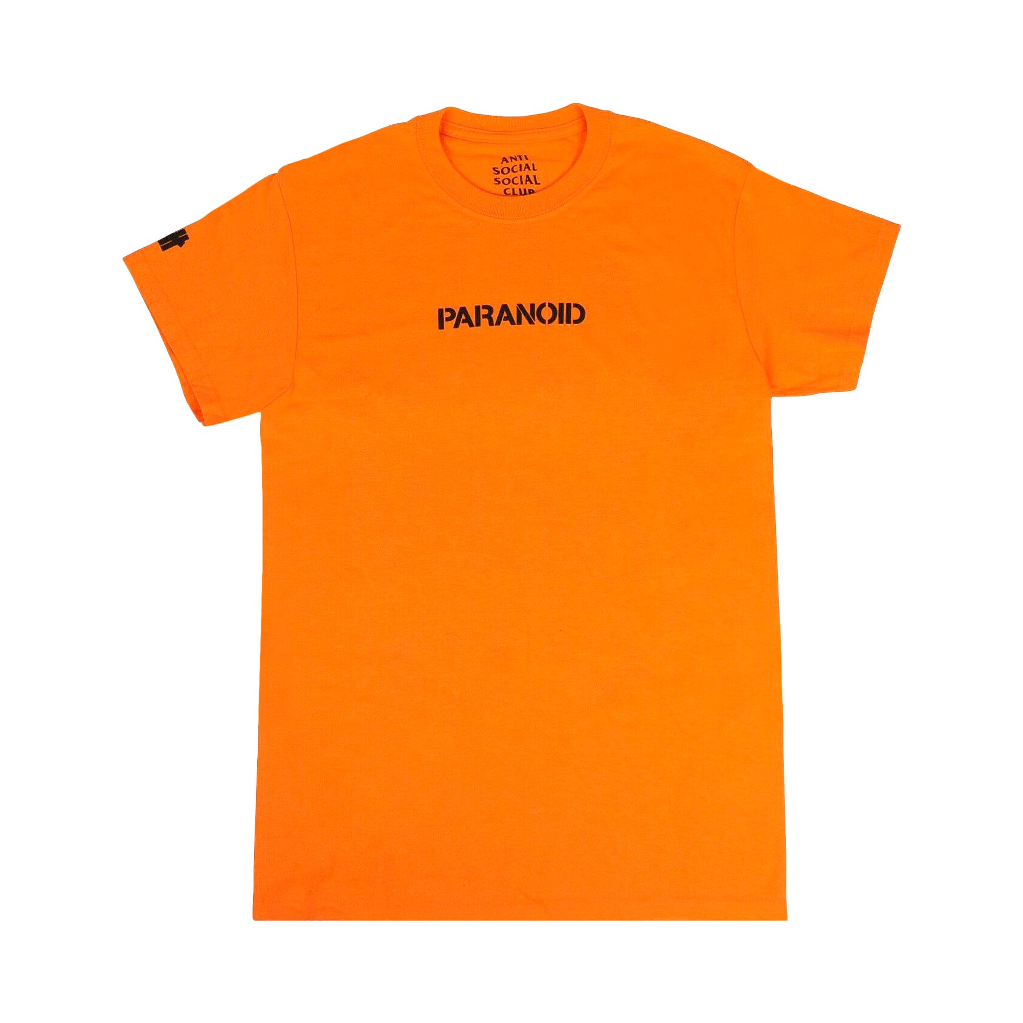 Pre-owned Anti Social Social Club X Undefeated Paranoid Logo T-shirt 'orange'