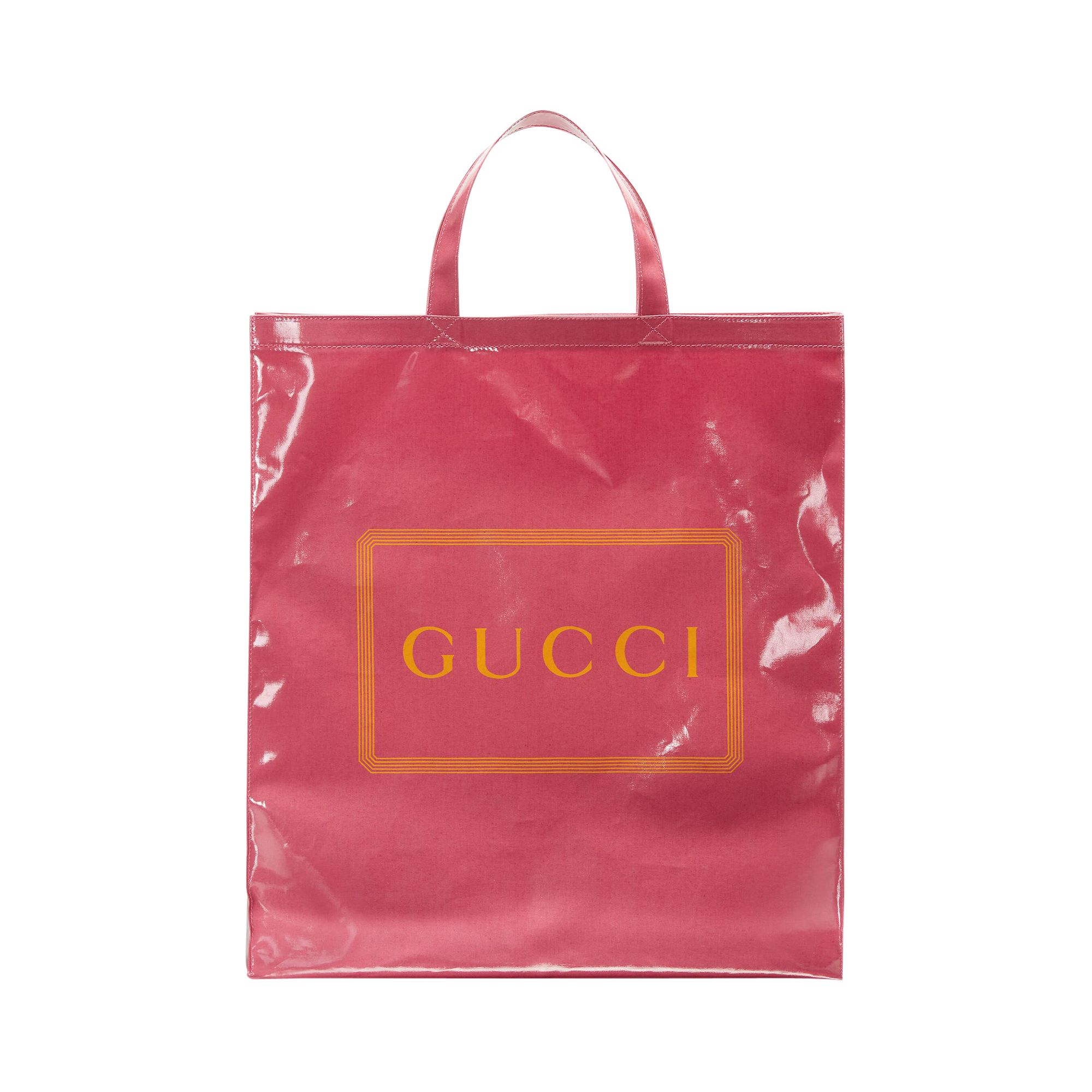 Pre-owned Gucci Coated Cotton Medium  Print Tote 'glam Pink' | Men's Size Onesize