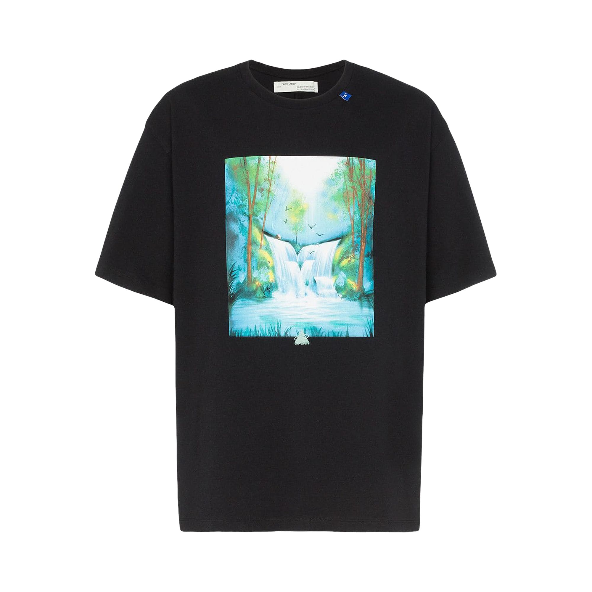Off-White Waterfall Short Sleeve Over Tee 'Black / Multicolor' | Men's Size 2XS