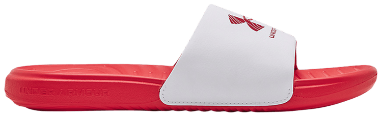 Under Armour Ansa Graphic Logo Slide White Red