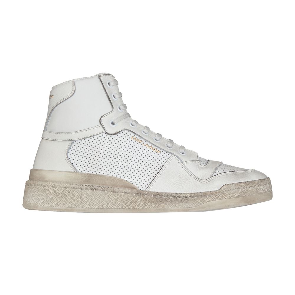 Pre-owned Saint Laurent Wmns Sl-24 Mid 'distressed - Optic White' | Women's Size 36.5