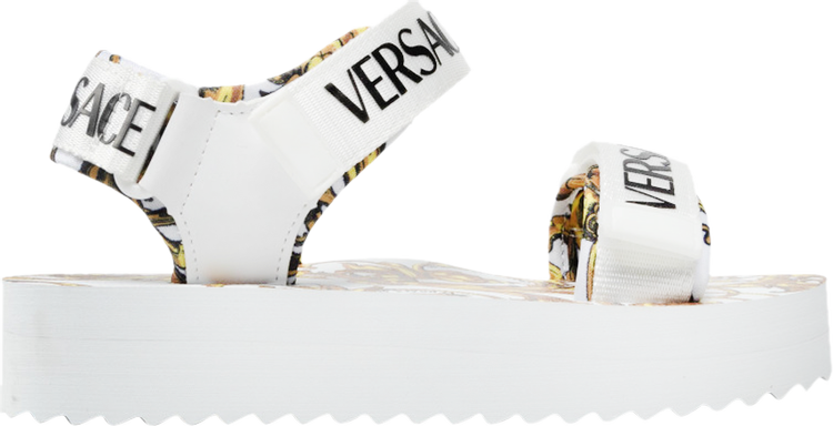 Versace Wmns Garland Logo Platform Sandal 'Baroque Print - White'