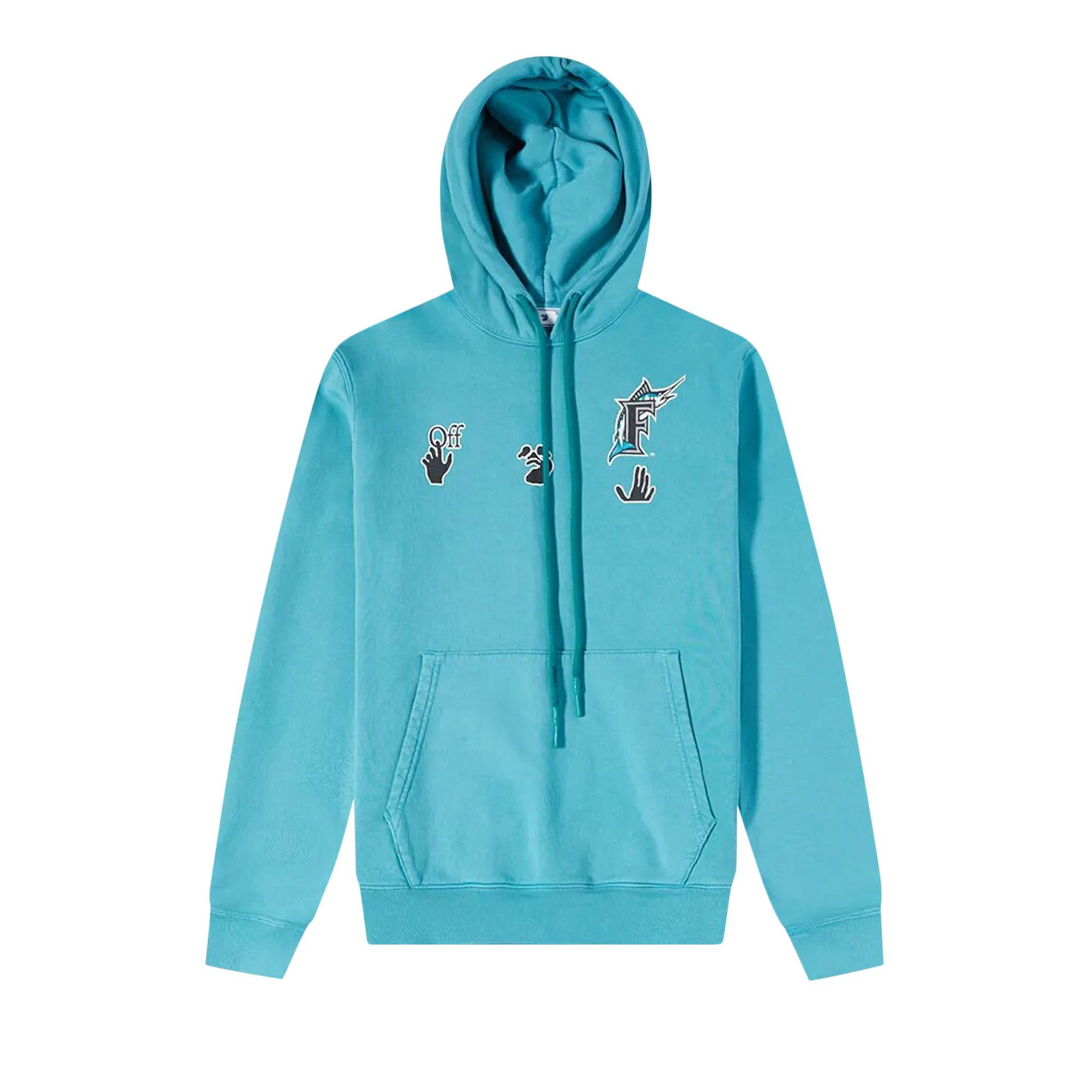 Off-White MLB Miami Marlins Hoodie 'Lake Blue/Black' | Men's Size M