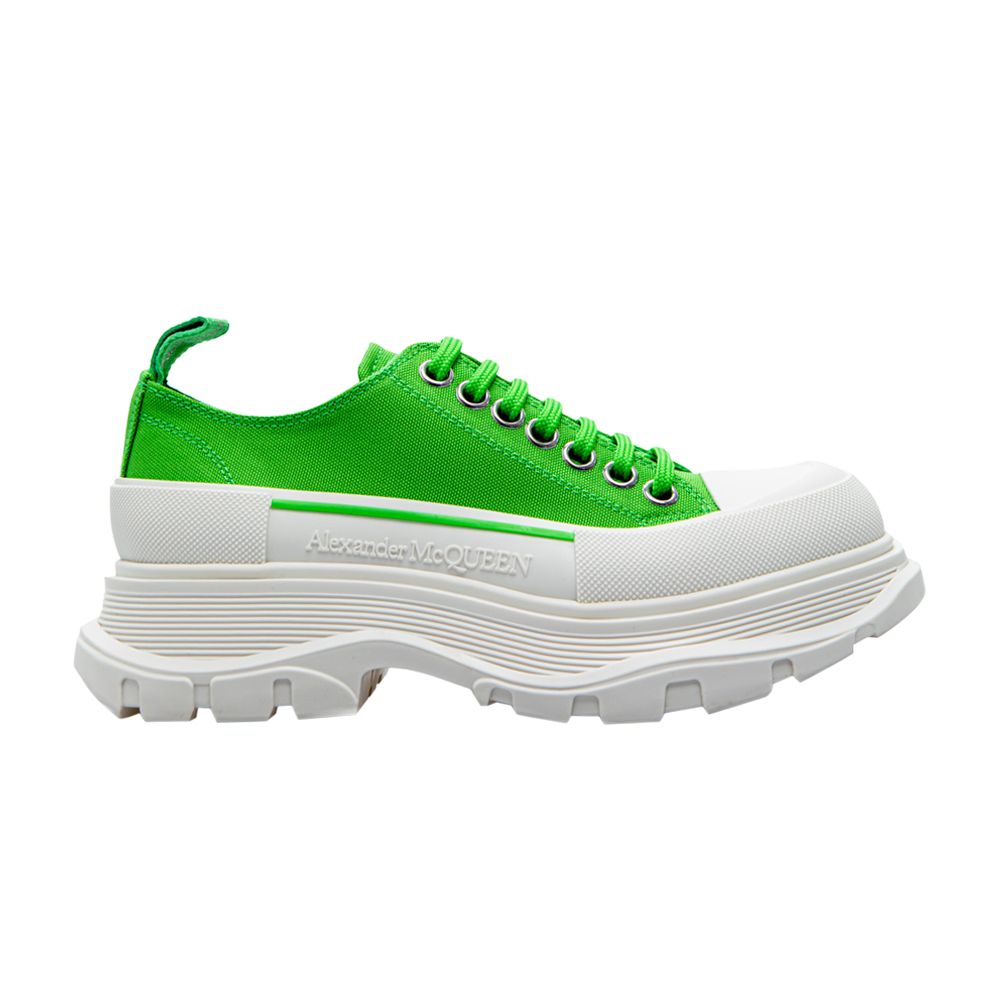 Pre-owned Alexander Mcqueen Wmns Tread Slick Lace Up 'green' | Women's Size 38.5