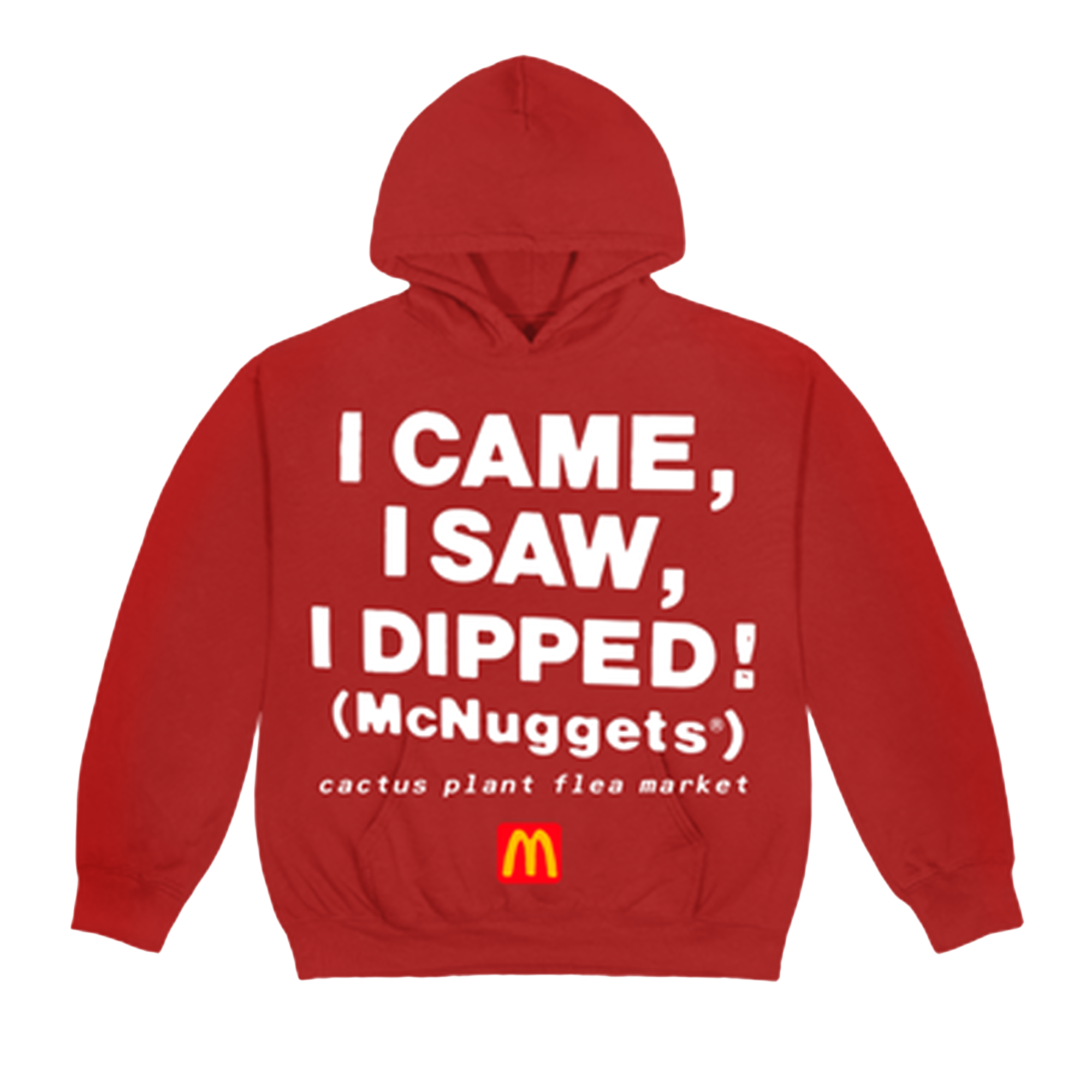 Pre-owned Cactus Plant Flea Market X Mcdonald's Team Mcnuggets Hoodie 'ketchup' In Red