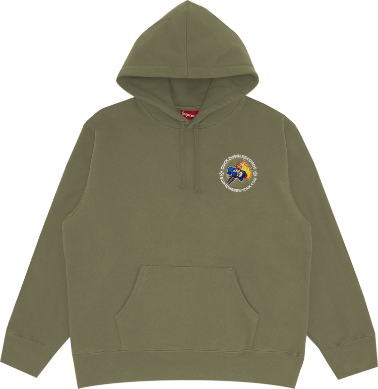 Supreme x Duck Down Records Hooded Sweatshirt Light Olive