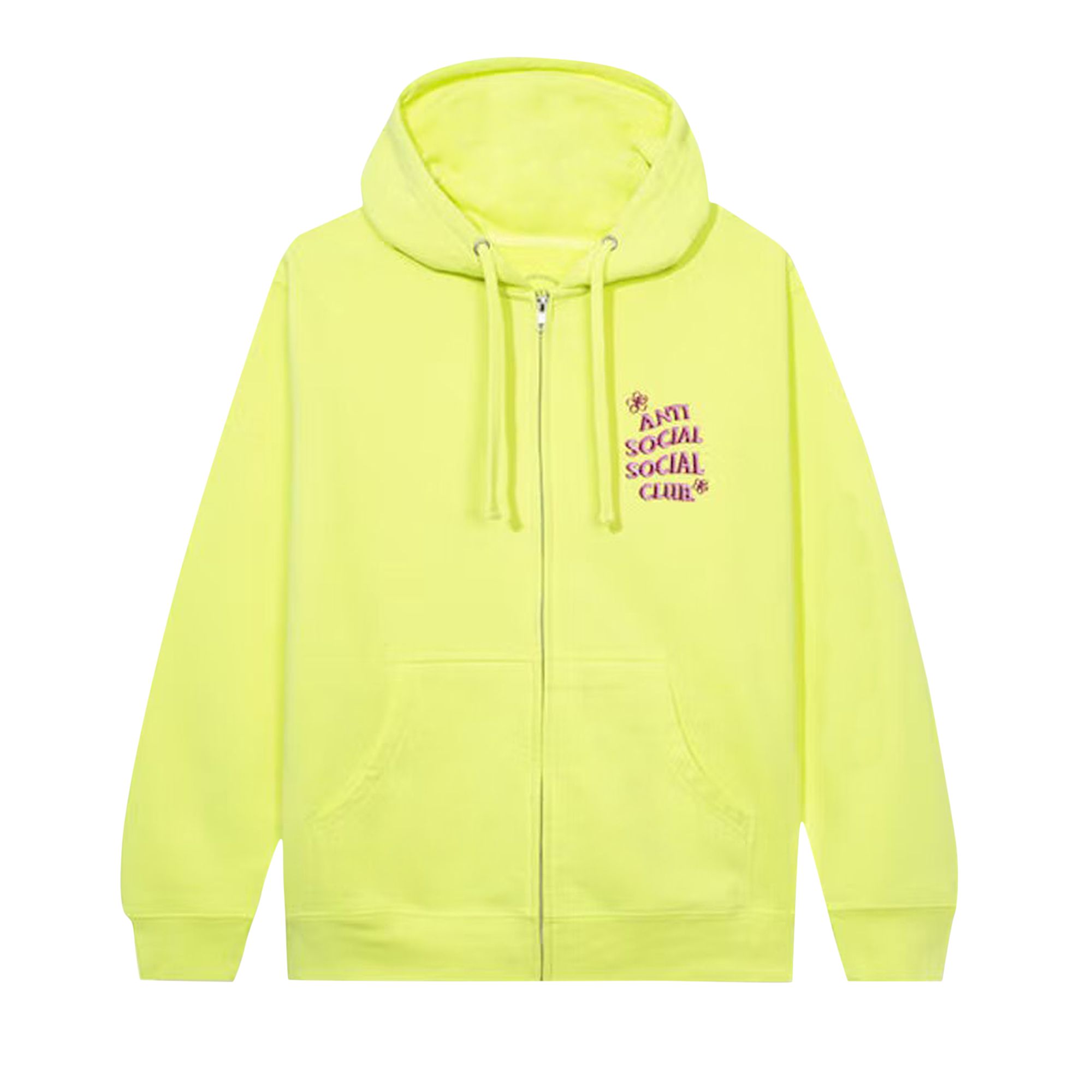 Anti Social Social Club Coral Crush Zip Up Hoodie 'Yellow' | Men's Size 2XL