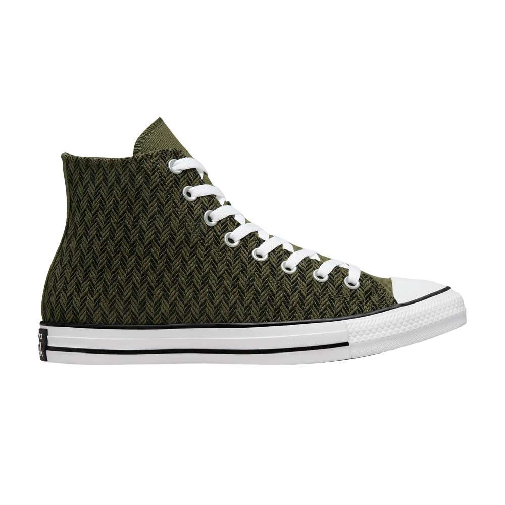 Pre-owned Converse Chuck Taylor All Star High 'herringbone - Utility' In Green
