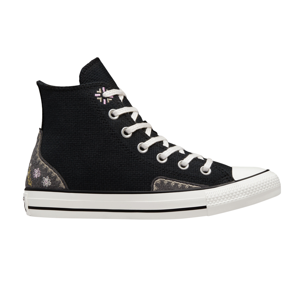 Pre-owned Converse Wmns Chuck Taylor All Star High 'autumn Embroidery - Black'