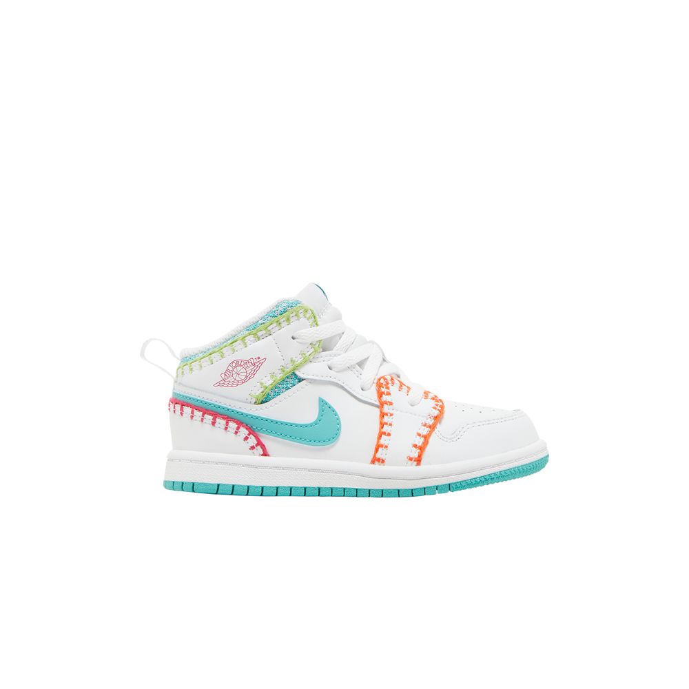 Pre-owned Air Jordan 1 Mid Se Td 'multi Knit' | White | Infant Size 7