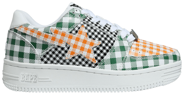 Wmns Bapesta Low Gingham Pack   Green