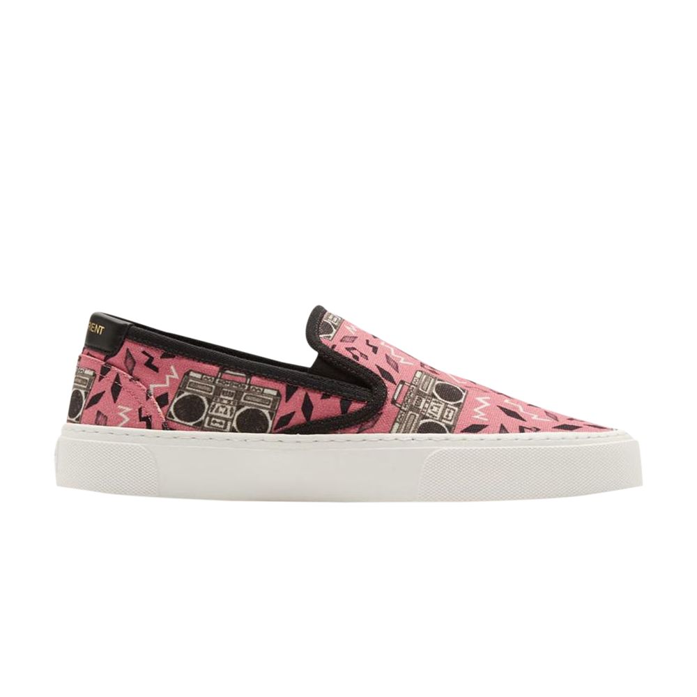 Pre-owned Saint Laurent Venice Slip-on 'radio Print' | Pink | Men's Size 42