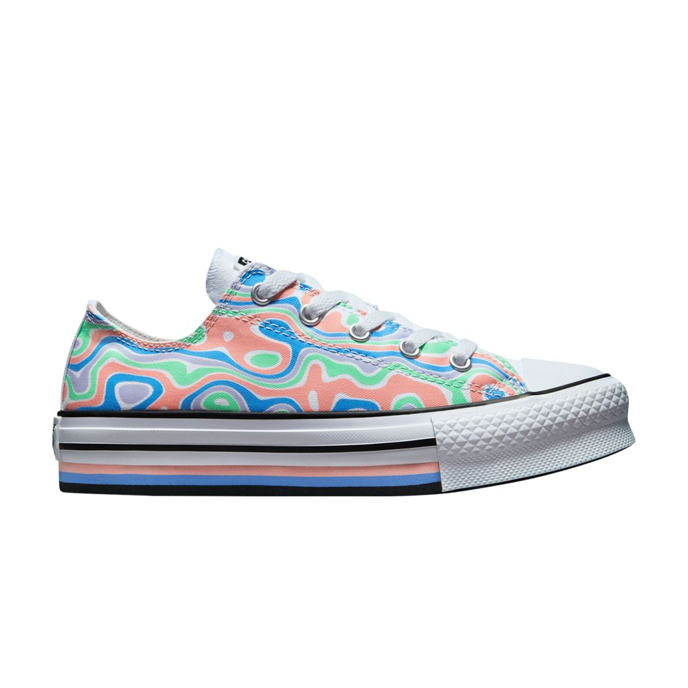 Pre-owned Converse Chuck Taylor All Star Lift Platform Low Gs 'color Swirl' | Pink | Kid's Size 3.5
