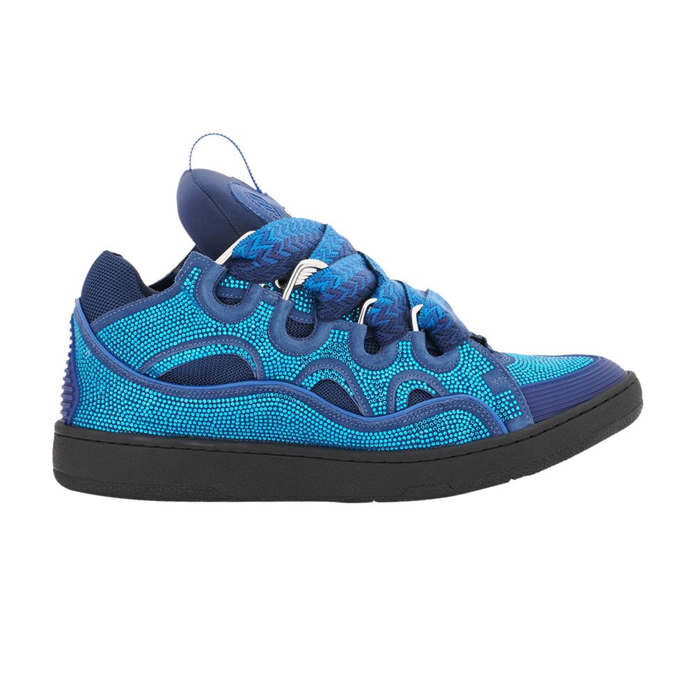 Pre-owned Lanvin Curb Sneakers 'rhinestones - Majorelle Blue' | Men's Size 41