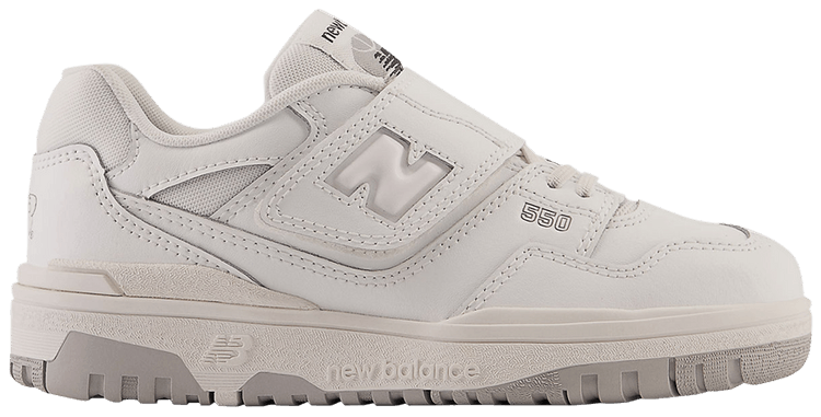 New Balance 550 Bungee Lace Top Strap Little Kid White Grey