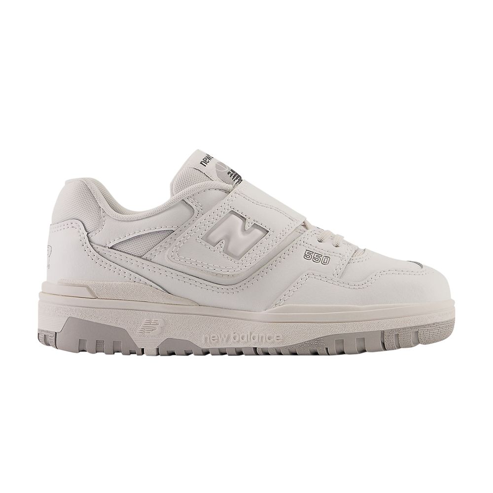 New Balance 550 Bungee Lace Top Strap Little Kid 'White Grey' | Kid's Size 2