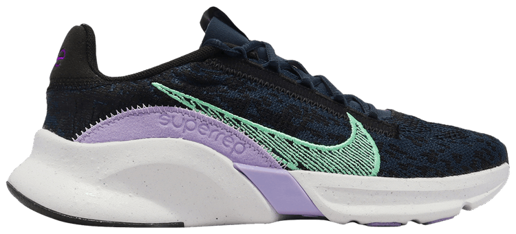 Nike Wmns SuperRep Go 3 Flyknit Next Nature Armoury Navy Green Glow