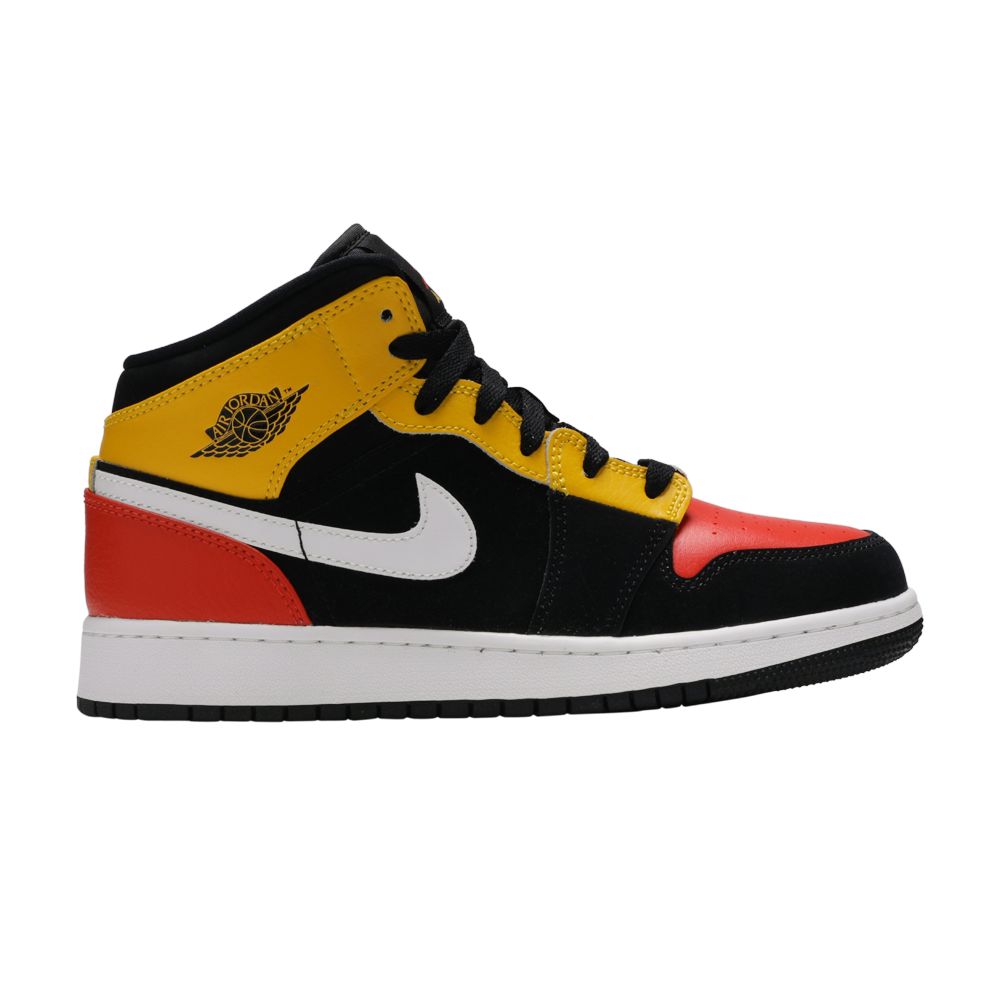 Nike Air Jordan 1 Mid SE GS 'Amarillo Team Orange' | Black | Kid's Size 6