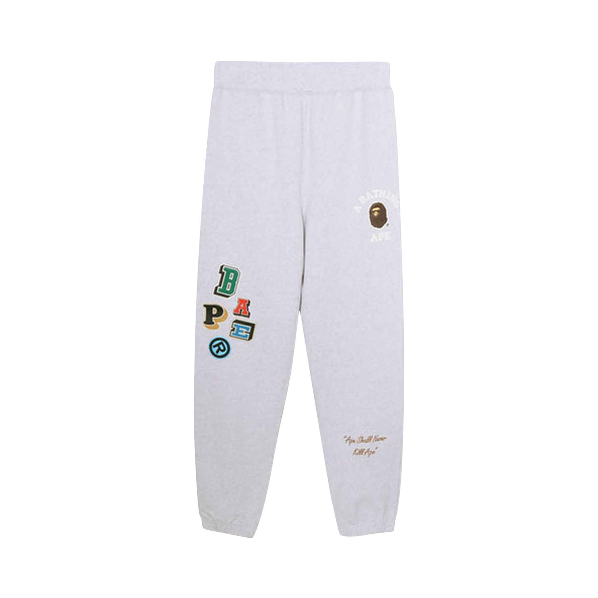 BAPE Multi Fonts Sweat Pants 'Grey' | Men's Size S